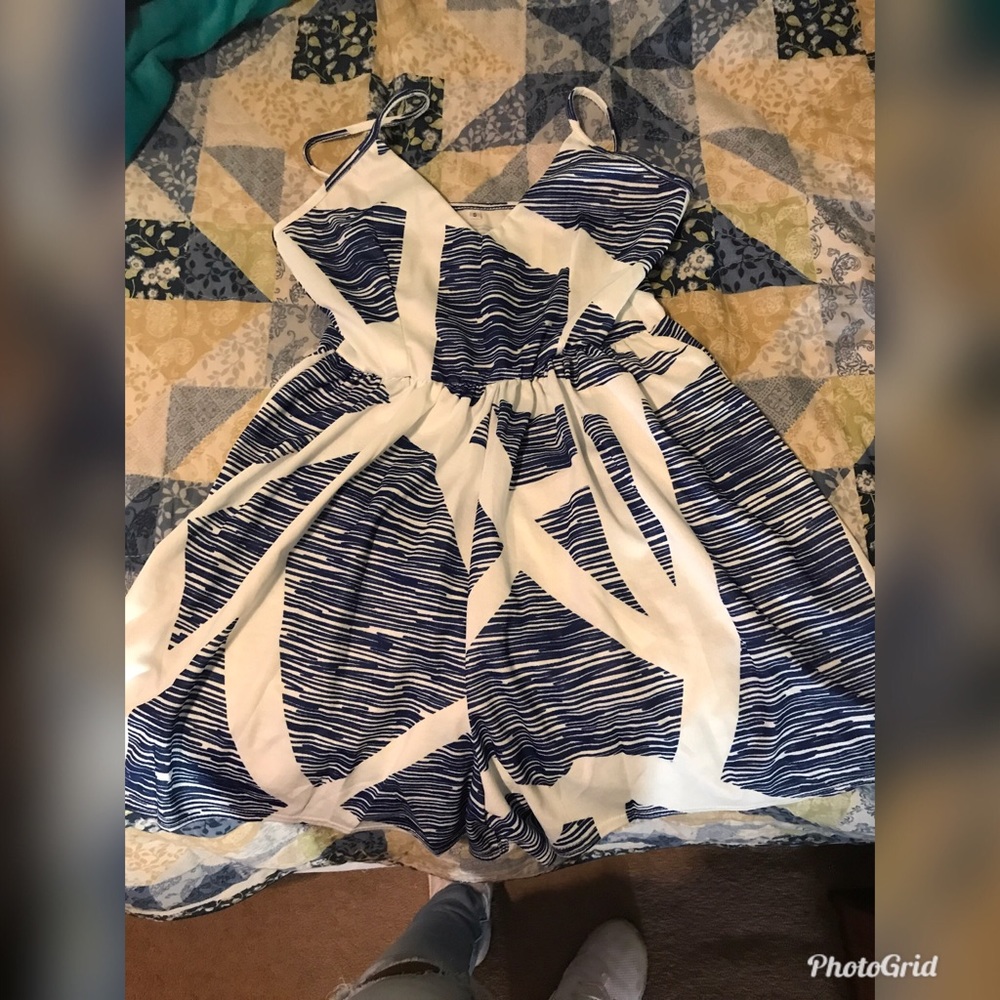 White And Blue Romper